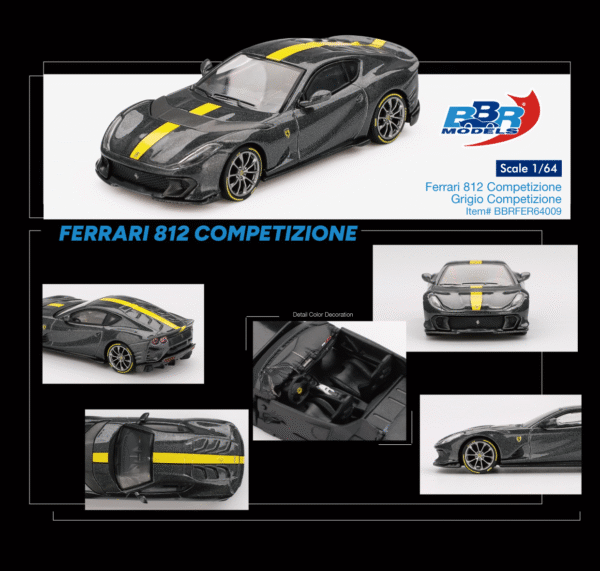 FERRARI 812 GRIGIO COMPETIZIONE 2024, BBR, 1/64, BBRFER64009