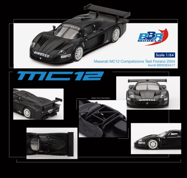 Maserati MC12 Competizione Test Fiorano 2004, BBR, 1:64, BBRDIE6417, Black