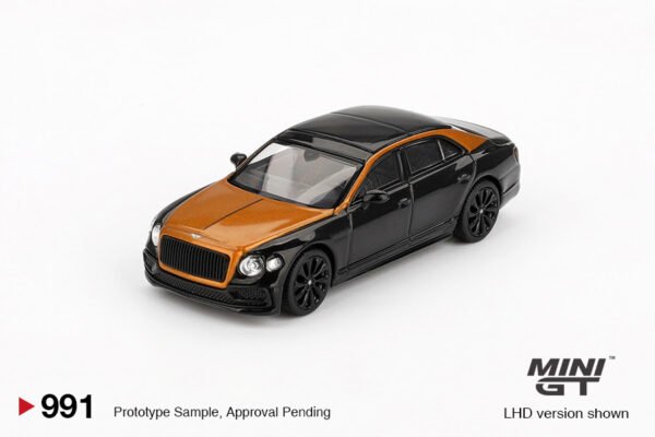 Bentley Flying Spur Orange Flame/Onyx 2024, MiniGT, 1:64, MGT00991-L, black/brown
