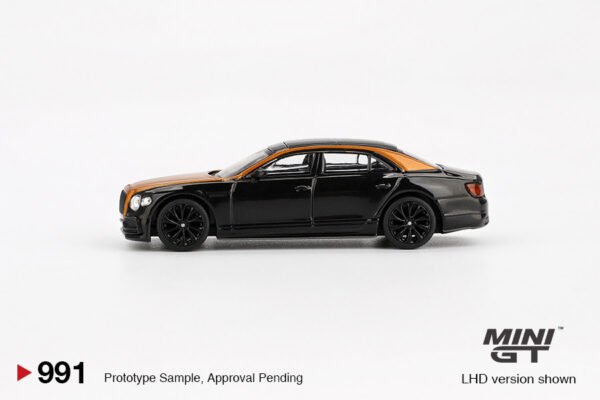 Bentley Flying Spur Orange Flame/Onyx 2024, MiniGT, 1:64, MGT00991-L, black/brown